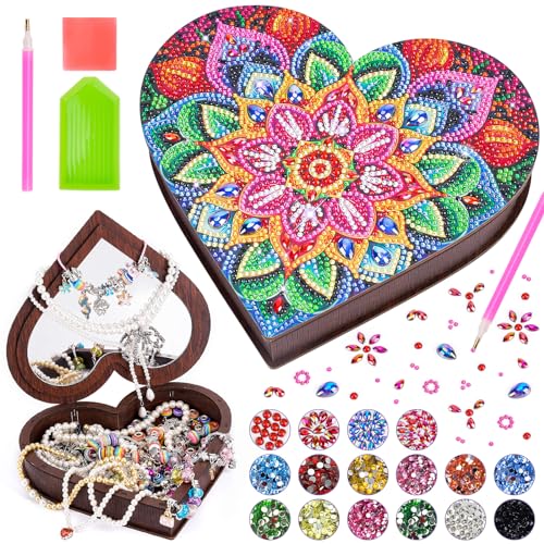 Geschenke für Mädchen 6 7 8 9 10 Jahre: Bastelset Kinder 5-12 Jahre Geburtstagsgeschenke, Diamond Painting Schmuckkästchen Basteln Mädchen, Kreatives DIY Diamond Art Bastelset Geburtstag Spielzeug von Flnlano