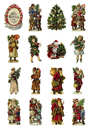 Decoupage Papier Pack (20 blatt 10x15cm) Vintage Weihnachten Christmas Santa Tree FLONZ Vintage Retro von Flonz