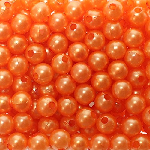 250 x Kunstperle 8mm Perlen in praktischer Plastikdisplaybox Wachsperlen Dekoperlen Bastelperlen mit Loch Kunstperlen, Farbe:orange von Floral-Direkt