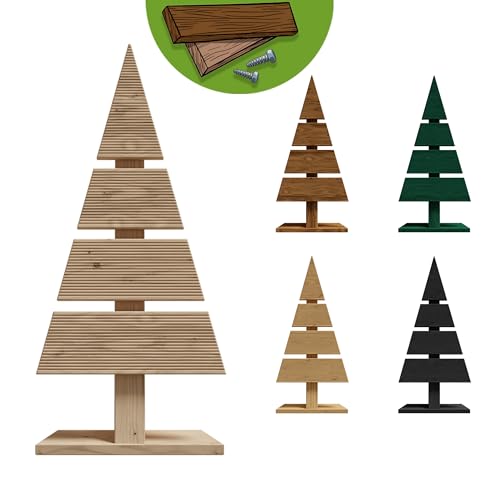 Floranica Holz-Weihnachtsbaum DIY Dekobaum Tanne 60x27cm Weihnachtsdekoration für Drinnen & Draußen Mini Holzbaum aus Lärchenholz Zum Selbstgestalten Basteln Kleiner Unbehandelt von Floranica