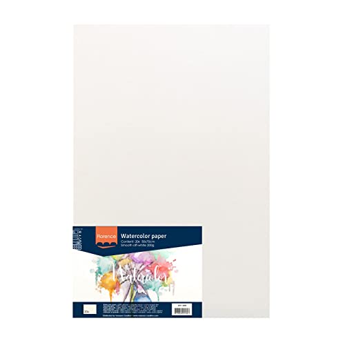 Florence Aquarellpapier smooth 50x70cm 200g Wollweiß 20pcs von Florence