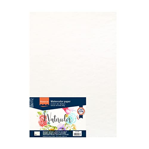 Florence Aquarellpapier texture 50x70cm 300g Wollweiß 20pcs von Florence