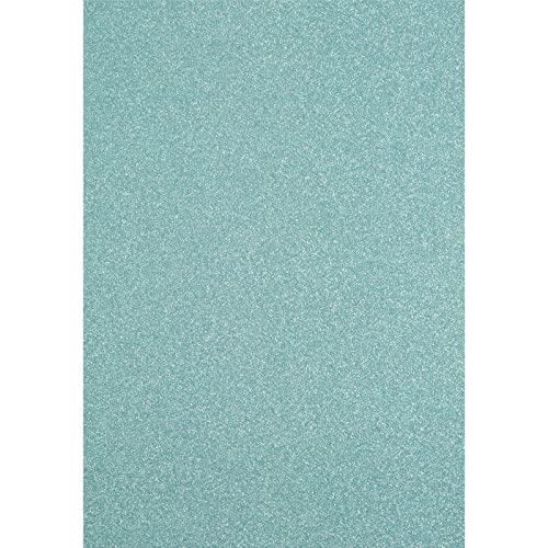 Florence Glitzerpapier zum Basteln - Aqua - Blau - Papierbasteln 5 Stück - A4 Bastelpapier mit Glitzer für Scrapbooking, Stanzen und Kartengestaltung - 250 gsm von Florence