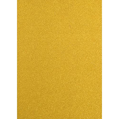 Florence Glitzerpapier zum Basteln - Goldene - Gold - Papierbasteln 5 Stück - A4 Bastelpapier mit Glitzer für Scrapbooking, Stanzen und Kartengestaltung - 250 gsm von Florence