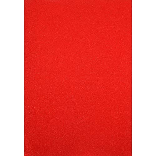 Florence Glitzerpapier zum Basteln - Rot - Papierbasteln 5 Stück - A4 Bastelpapier mit Glitzer für Scrapbooking, Stanzen und Kartengestaltung - 250 gsm von Florence