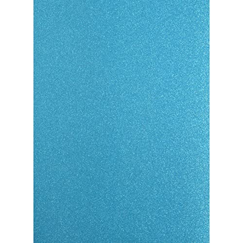 Florence Glitzerpapier zum Basteln - Turqoise - Blau - Papierbasteln 5 Stück - A4 Bastelpapier mit Glitzer für Scrapbooking, Stanzen und Kartengestaltung - 250 gsm von Florence