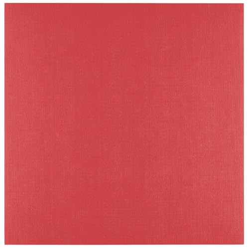 Florence Leinenkarton Rot 250 g – Kartengestaltung - 30,5 x 30,5 cm - Poppy - Scrapbooking Bedarf - Schwergewichtig, Reißfest - Erstellen Sie Elegante Einladungen, Geschenkboxen und Kunstprojekte von Florence