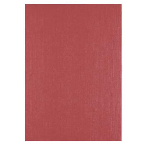 Florence Leinenkarton Rot 250 g – Kartengestaltung - A4 - Cassis - Scrapbooking Bedarf - Schwergewichtig, Reißfest - Erstellen Sie Elegante Einladungen, Geschenkboxen und Kunstprojekte von Florence