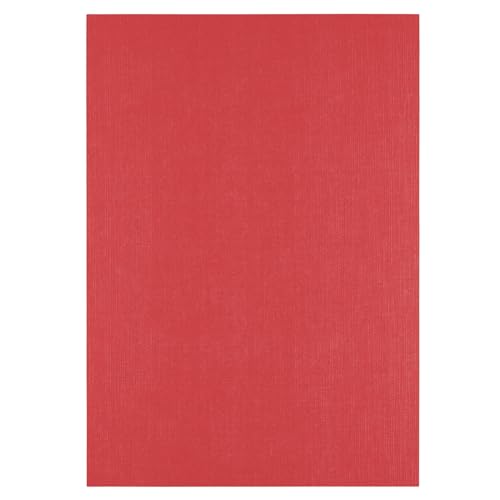 Florence Leinenkarton Rot 250 g – Kartengestaltung - A4 - Poppy - Scrapbooking Bedarf - Schwergewichtig, Reißfest - Erstellen Sie Elegante Einladungen, Geschenkboxen und Kunstprojekte von Florence