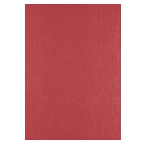 Florence Leinenkarton Rot 250 g – Kartengestaltung - A4 - Ruby - Scrapbooking Bedarf - Schwergewichtig, Reißfest - Erstellen Sie Elegante Einladungen, Geschenkboxen und Kunstprojekte von Florence