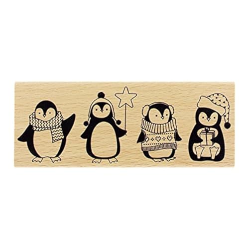 florilèges Design fg216078 Stempel Vier Pinguine Holz 6 x 15 x 2,5 cm von Florilèges Design