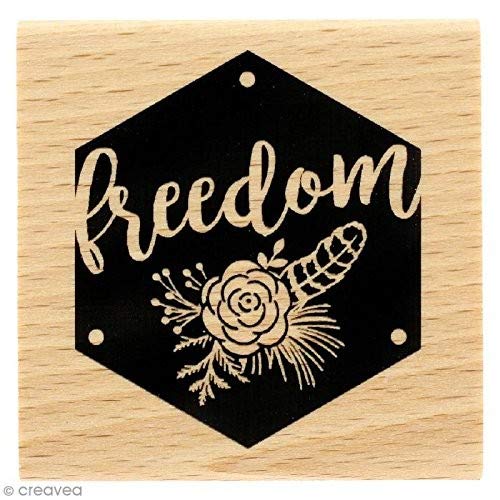 Florilèges Design Stempel Freedom, Holz, Farbe Holz, 6 x 6 x 2,5 cm von Florilèges Design