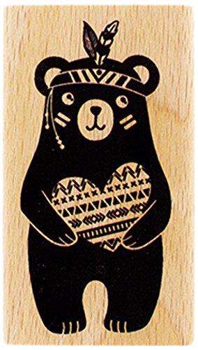 Florilèges Design fd216020 Stempel Holz Bär großem Herzen Holz Farbe Holz 7 x 4 x 2,5 cm von Florilèges Design