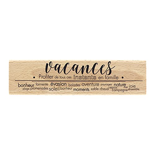 Florilèges Design ff117001 Urlaub Glück Stempel Holz 4 x 15 x 2,5 cm von Florilèges Design