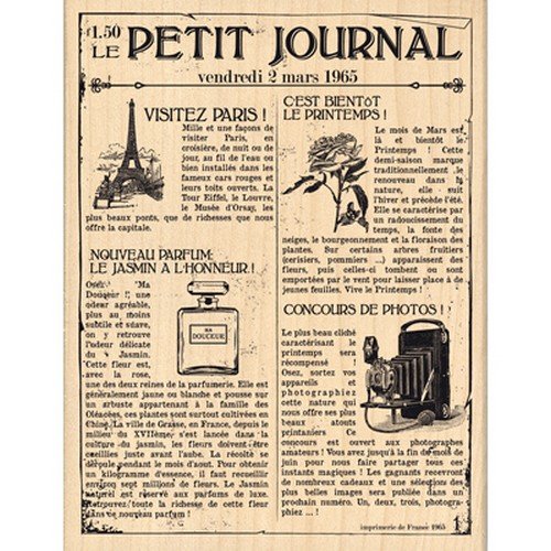 Florilèges Design FH113027 Stempel für Scrapbooking, Motiv: „Le Petit Journal“, Beige, 13 x 10 x 2,5 cm von Florilèges Design