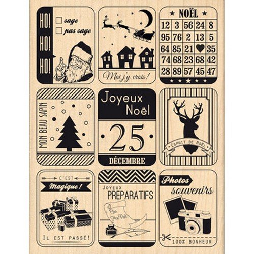 Florilèges Design fh213048 Stempel Scrapbooking NEU Etiketten Weihnachten beige 13 x 10 x 2,5 cm von Florilèges Design