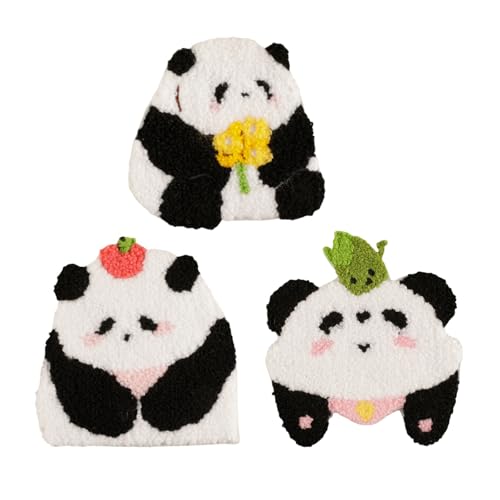 3 Stück bestickte Aufnäher mit Cartoon-Panda-Motiv, zum Aufbügeln oder Aufbügeln, für Mützen 3 Stück bestickte Aufnäher mit Cartoon-Panda-Motiv, zum Aufbügeln oder Aufbügeln, für Mützen von Florisync
