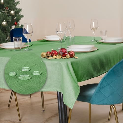 Tischdecke Outdoor Abwaschbar 100x140 Grün Gartentischdecke Tischdecken Wetterfest Wachstuchtischdecke Table Cloth Made in Italy für Den Außenbereich Tischtuch von Flowen