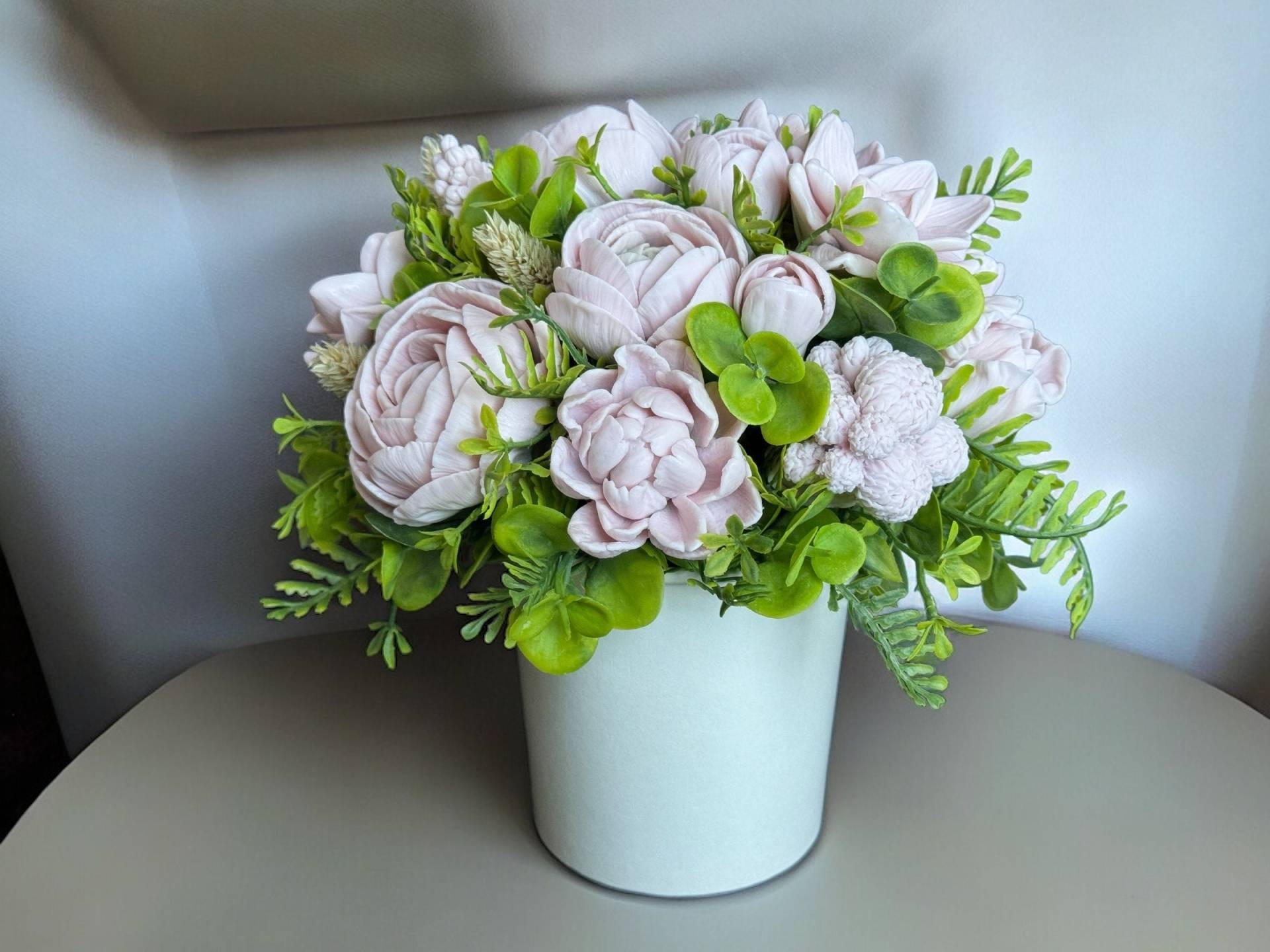 Beige Blumen Seifenstrauß - Einzigartiges Geburtstagsgeschenk Für Mama, Blumenschmuck Dekoratives Sie, Pfingstrosenstrauß von FlowersDStore