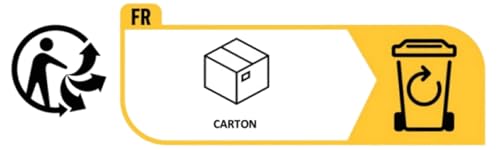 Fluid ES005 96 x Aufkleber Etiketten Frankreich Symbol Triman + Karton/Carton Hinweis Entsorgung von Fluid Onlinehandel e.K.