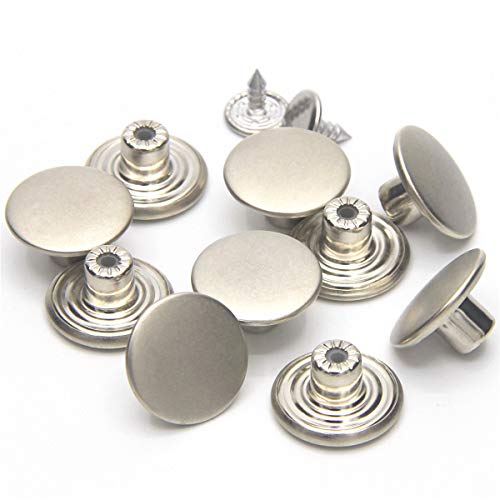 17 mm Jeans Knöpfe ohne Nähen Metall Tack Buttons Ersatz Kit 12 Set matt silber von Flying Horse66