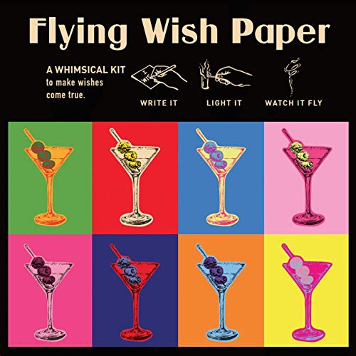 Flying Wish Paper - Schreiben Sie es, zünden Sie es an und beobachten Sie, wie es fliegt. - Martini - 12,7 x 12,7 cm - skurrile Mini-Kits von Flying Wish Paper