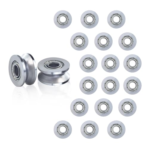 20-teiliges V-Nut-Lager, V623ZZ-Riemenscheibenlager aus Kohlenstoffstahl, Miniatur-Riemenscheibenlager für lineares Schienenbewegungssystem (4 * 13 * 6mm) von Flylin