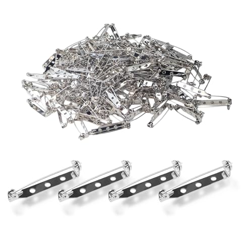 200 Stück Sicherheitsnadeln, Broschennadeln Sicherungsstifte Schmucknadeln mit Rückseitigem Stangenverschluss Edelstahl, Safety pins Nadeln Set für Kleidung Kunsthandwerk Nähen Basteln Säumen (32mm) von Flylin