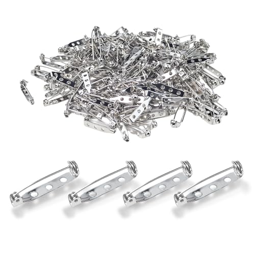 200 Stück Sicherheitsnadeln, Broschennadeln Sicherungsstifte Schmucknadeln mit Rückseitigem Stangenverschluss Edelstahl, Safety pins Nadeln Set für Kleidung Kunsthandwerk Nähen Basteln Säumen (25mm) von Flylin