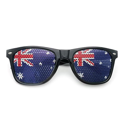 Fmarche Sonnenbrille Flagge Land Ein Paar Brille Gitter Löcher Brille Halter Dekoration Requisiten Foto Brille Party Sport Fußball (Australien) von Fmarche