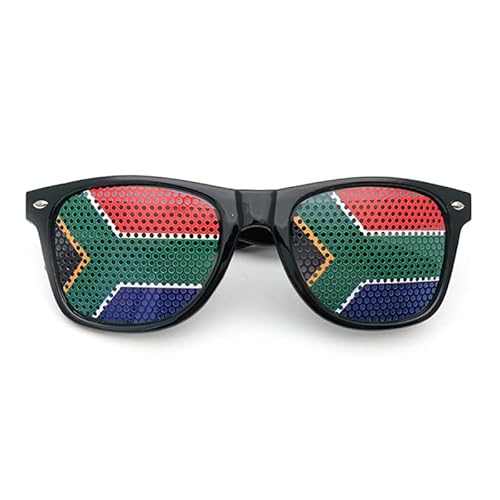 Fmarche Sonnenbrille Flagge Land ein Paar Brille Gitter Löcher Brille Halter Dekoration Zubehör Foto Brille Party Sport Fußball (Südafrika) von Fmarche