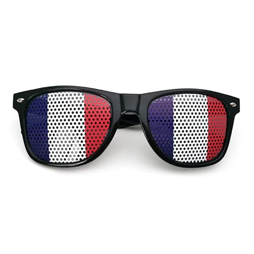 Sonnenbrille Flagge Land ein Paar Brille Gitter Löcher Brille Halter Dekoration Zubehör Foto Brille Party Sport Fußball (Frankreich) von Fmarche