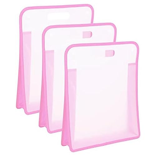 Fmoutyy 3-Teiliger Papieraufbewahrungs-Organizer für Scrapbook-Papier, Rosa Polyester + Polypropylen Zur Aufbewahrung Von Scrapbook- und Vinylpapier von Fmoutyy