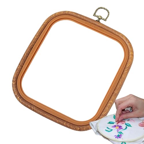 FmtwPhn Kreuzstich-Reifen und Rahmen, Kreuzstich-Ornamentrahmen | Großer quadratischer Stickrahmen, Stickrahmen aus Holzimitat - Retro Hoop Ring Nadelspitzen-Quiltzubehör für Handarbeiten von FmtwPhn