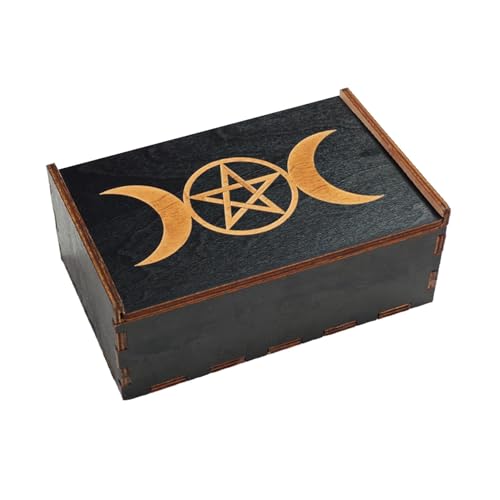 Fmzrbnih Tarot-Box, Schmuck-Aufbewahrungsbox, Holz-Schmuckschatulle, Vintage-Stil, Tarotkartenetui mit Schiebedeckel von Fmzrbnih