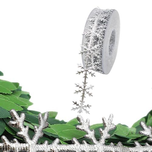 Wired Snowflake Ribbon - Glitzer Schneeband, Ribbon Christmas Applique Abziehbilder | Einfach Zu Bedienende Filzgeschneideflake -Zierungen, Urlaubsschneeband, Dekoratives Schneeband Für Dekoratives Ha von Fmzrbnih