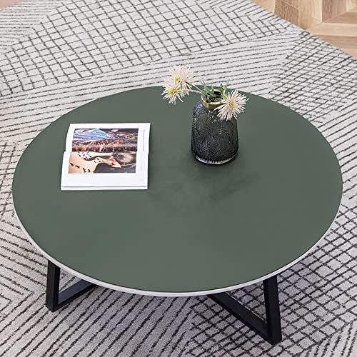 Fnho Tischdecke Tischtuch Tischläufer,Terrasse Tischdecke,Rundes PVC-Leder-Tischset, ölbeständige und waschbare Tischdecke,Grün A,50cm Durchmesser von Fnho