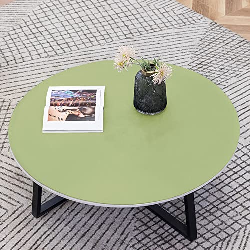 Fnho Tischdecke Tischtuch Tischläufer,Terrasse Tischdecke,Rundes PVC-Leder-Tischset, ölbeständige und waschbare Tischdecke,Grün C,60cm Durchmesser von Fnho