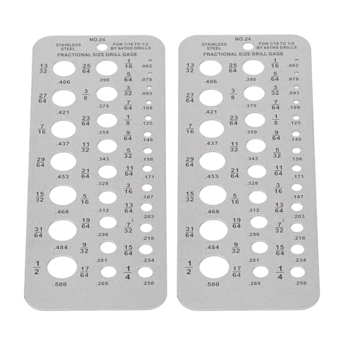 Metallbohrerlehre, 29-Loch-metrischer Imperialer Edelstahl-2-teiliger Bohrer, 1/16-1/2-Zoll-Index für Mechanik, Einfache Genaue Messung, Tragbare Aufhängelöcher für Platzersparnis von Focket