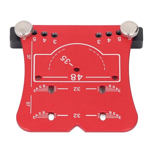 Scharnierloch-Locator, 35-mm-Scharnierbohrlehre, Einfach zu Bedienen, Verstellbare Aluminiumlegierung, Präzises Bohren, 4-Loch-Abstand für Tür (Rotes Scharnier) von Focket