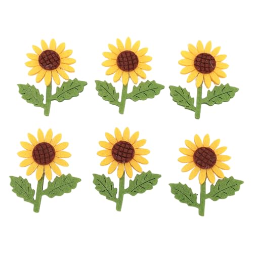 Sonnenblumen-Filzflicken, 18 Stück Filz-Sonnenblumen-Applikationsflicken zum Aufnähen von Kleidung, 3D-handgefertigte Sonnenblumenflicken zum Basteln von DIY-Bastelarbeiten von Focket