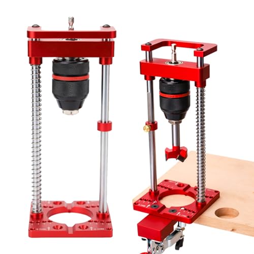 Tragbarer Bohrer und Presse zum Bohren, 35 mm Scharnierloch-Locator, Multi-Winkel-Befestigungshalter mit Spannfutter, Standbohraufsatz für 0,6 cm (1/4 Zoll), 3/8 Zoll Bohrmaschinen von Focket