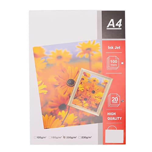 20 Stück Doppelseitiges, Mattes Fotopapier für den Tintenstrahldruck, A 4 8,3 X 11,7 Zoll, Glänzendes, Wasserbeständiges, Mattes Fotopapier, Hochlicht-Fotodruckerpapier für von Fockety