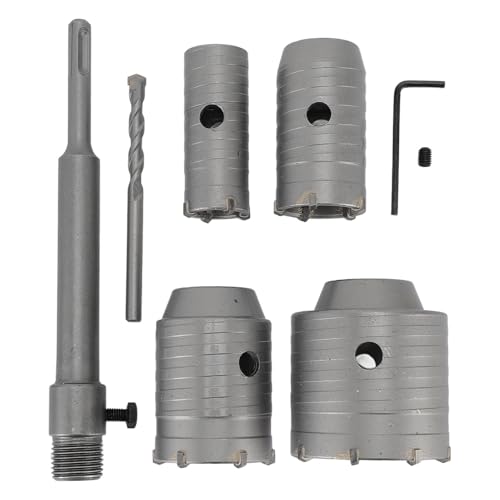 Beton-Lochsägen-Set, Wolframstahl-Bohrlochschneider-Set mit 30 Mm, 40 Mm, 50 Mm, 65 Mm Lochbohrern, Kreisbohrer-Lochsägen-Set für Beton, Ziegel, Zement, Ziegelwände von Fockety