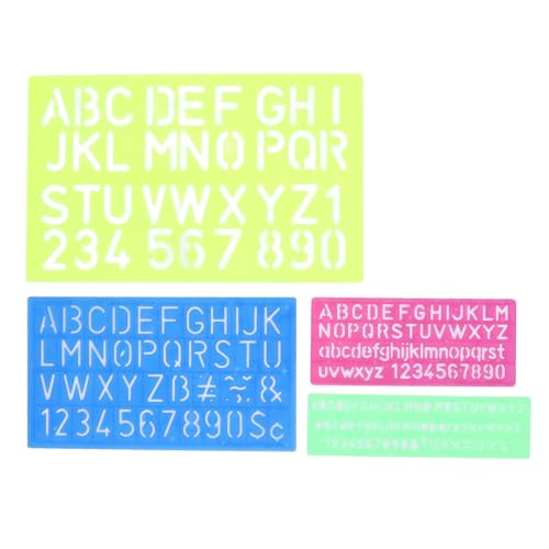 Buchstabenschablonen, PP Kunststoff Buchstaben A bis Z Zahlen 0 bis 9 Buchstabenschablonensatz Transparentes Design Einfach zu pflegen Zahlen Alphabet Schablone Lineal von Fockety