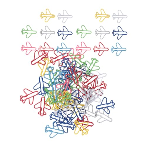 Büroklammern in Flugzeugform, Leuchtende Farben, Sichern Sie Ihre Dokumente, Mehrzweck-Büroklammern aus Eisendraht, Flugzeug-Büroklammern, Büro- und Schulbedarf, mit von Fockety