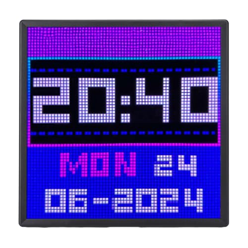 Fockety Digitaler Bilderrahmen, 64x64 Pixel Art Bilderrahmen Wandmontage Pixel LED -Panel Display Digitaler Fotorahmen mit App für Spielzimmerdekoration von Fockety