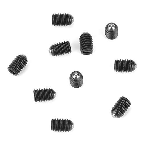 Punkt Madenschrauben M4 Schraubengewinde Sechskantbuchse Feder Sechskantbuchse Kugel, Federkolben, für mechanische Geräte, Klemmen, Formen(M4*6(10PCS)) von Fockety