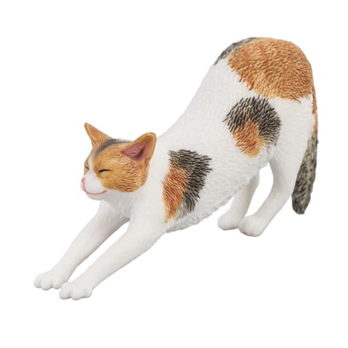 Realistische Katzenfigur, Komplizierte Texturen und Details, Pädagogisches Spielzeugset für, und Mädchen, Entzückende, Lebensechte Kätzchenfiguren für, Niedliche (Katze dehnen) von Fockety