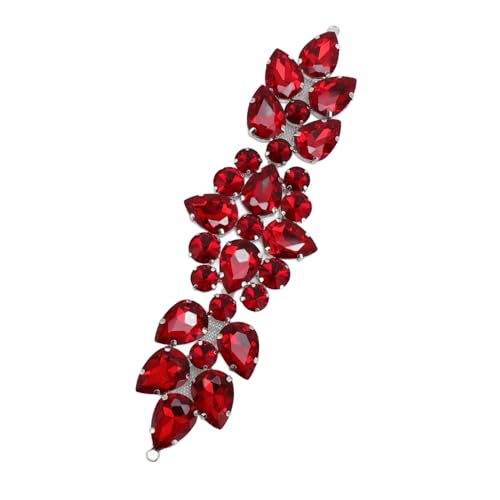 Strass Kette, farbechte Acryl funkelnden Strass Hochzeit Schuh Clip Mehrzweck stilvolle Akzente einfach zu bedienen Heels Schuh Charme für Schuhe, Taschen, Haar-Accessoires (Rot) von Fockety